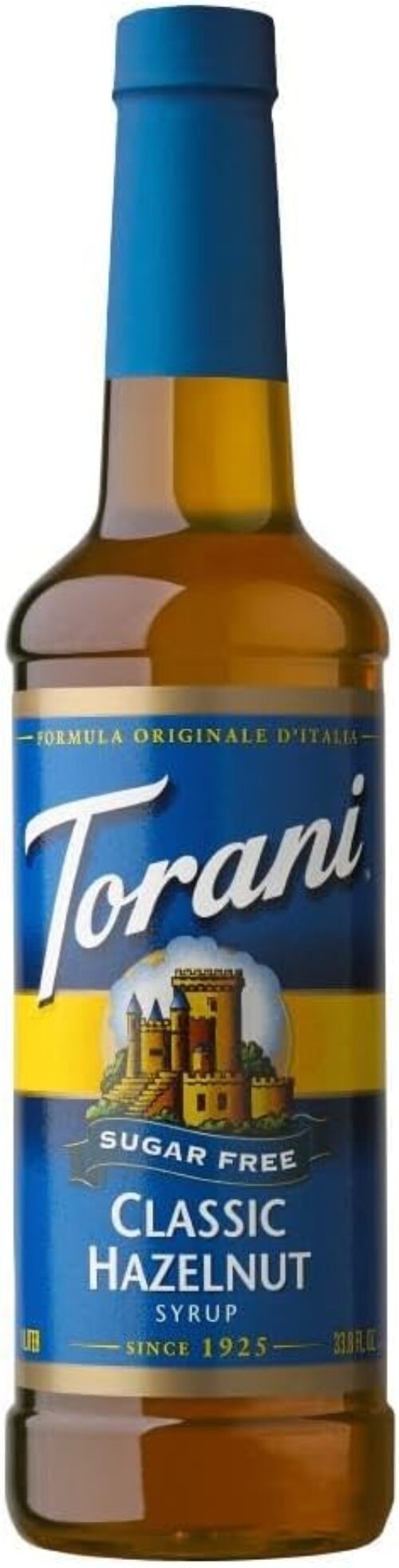 Torani Hazelnut Syrup – Sugar Free Coffee Syrups (750ml Bottle) – Classic Hazelnut Coffee Syrup Flavouring for Lattes, Iced Coffees & Tea Beverages – Zero Sugar, No Calorie, No Carb & Vegan-Friendly