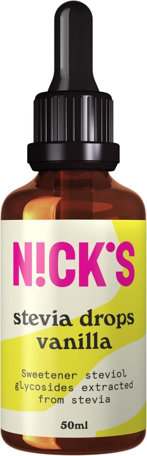 NICKS Stevia Drops (50ml) Natural Sugar Free Zero Calorie Liquid Keto Sweetener Gluten Free Low Carb Sugar Substitute Alternative (50 ml (Pack of 1), Vanilla)