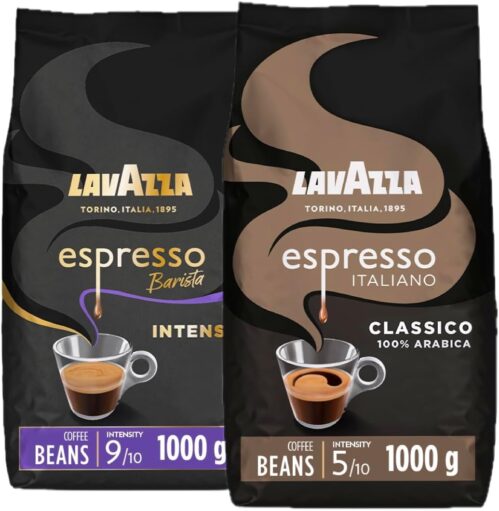 Lavazza, Intenso & Italiano Espresso, Coffee Beans, Ideal for Espresso Coffee Machines, 1kg x2