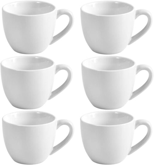 homEdge Procelain Espresso Cup, 3 Ounces / 90 ml Demitasse for Espresso, Tea- White