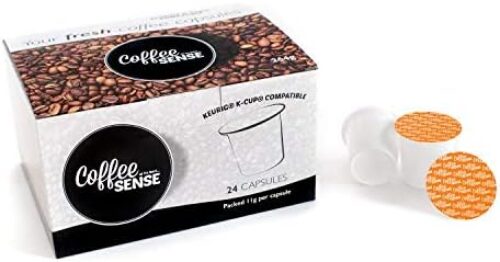 Coffee Sense Medium Roast Capsules, Compatible with Keurig K140/K150, 24 Pack Italian Roast