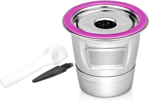 WANGCL Reusable K Cup Coffee Pod Metal Filter, Compatible with Keurig 1.0 2.0 K-Mini K-Slim K-Duo & Other K-Series and Select Models, with brush and spoon