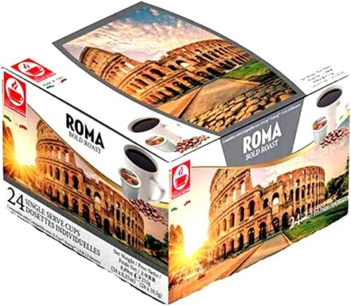 Bonini Coffee Pods, Pack of 2 Keurig Compatible Coffee Pods, K-Cup. Roma Bold Roast Blend Each Pack 24 pods (Total 48 pods)