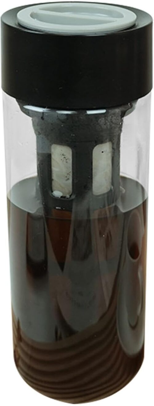 Portable Travel Pour Over Coffee Maker – Ice Cold Brew Drip, Reusable Coffee Filter | Portable Removable Heat-Proof Cold Brew Pitcher, Large Cold Brew Coffee Maker with Mesh Filter for Hot Tea Iced Te