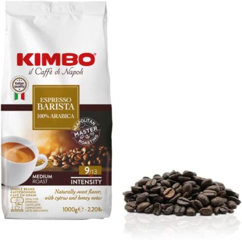 Kimbo Coffee, Espresso Barista, Italian Whole Coffee Beans, Medium Roast, 9/13, 1 x 1kg