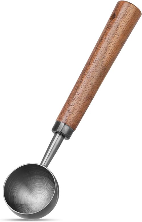 15ml Coffee Measuring Scoop Spoon, Stainless Steel Coffee Bean Scoop for Ground Coffee, Tablespoon with Nature Walnut Handle