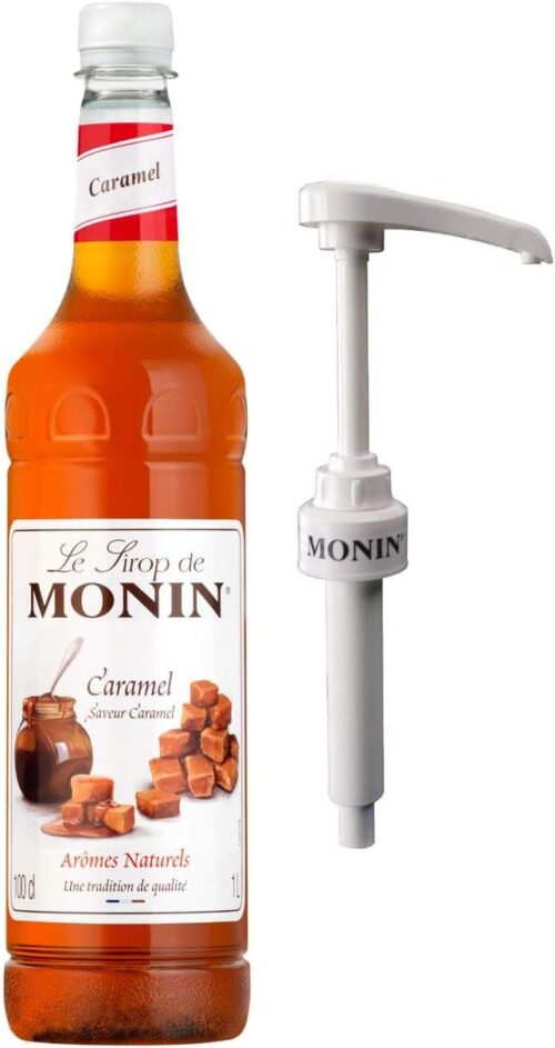 Monin Caramel Syrup 1ltr and Pump