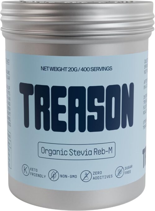 Treason, 100% Stevia Reb-M Extract, No Bitterness, Highest Grade, Keto Friendly, No Erythritol, No Additives, 400 Servings, 20g