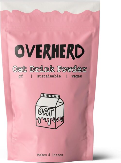 Overherd Powdered Oat Milk (4L), Vegan Coffee Creamer for Tea & Coffee, Gluten-Free & Dairy Free Milk, Ideal for Travel, Festivals, Camping