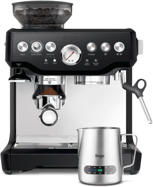 Sage – The Barista Express – Bean to Cup Coffee Machine with Grinder and Milk Frother, Black Truffle