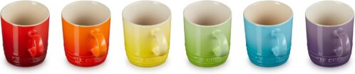 Le Creuset Set of 6 Rainbow Espresso Mug, , Stoneware, 100 ml, Rainbow, 79114108359030
