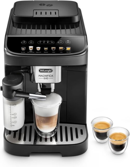 De’Longhi Magnifica Evo, Bean to Cup Coffee and Cappuccino Maker, 1450 watts, 250g bean container, 1.8L water container, ECAM292.81.B, Plastic, Black