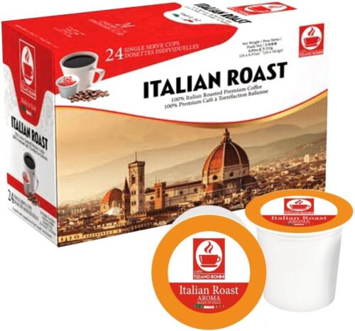 Bonini Coffee Pods, Pack of 2 Keurig Compatible Coffee Pods, K-Cup. Italian Roast Blend. Each Pack 24 pods (Total 48 pods) 100% Italian Coffee
