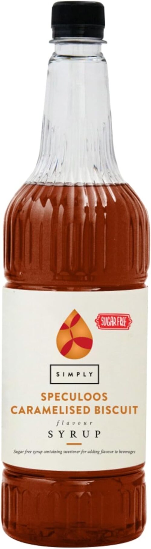 Simply Sugar Free Speculoos Caramelised Biscuit Syrup, Vegan & Nut Free Flavoured Syrup for Coffee, Cocktails & Baking (1 Litre)