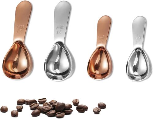 4Pcs Coffee Scoop in 2 Sizes(15ML and 30ML), Stainless Steel Measuring Spoons, Coffee Measuring Spoon, Measuring Scoop, Coffee Spoons, Tablespoon Measure Spoon Set Fit Coffee, Loose Tea,Sugar Or Flour