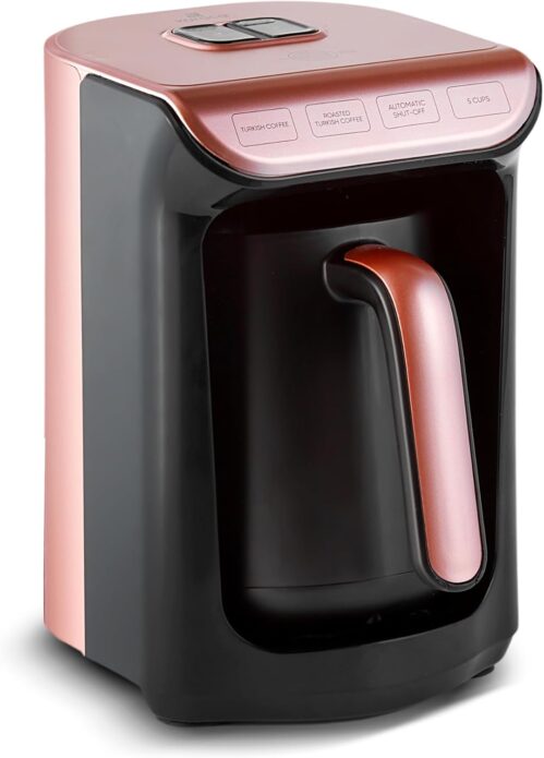 KARACA Hatır Köz Turkish Coffee Machine, for 5 People, 535W, Simple, Traditional & Fully Automatic Turkish Coffee Maker, Roseberry