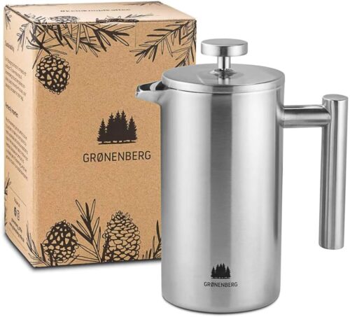 Groenenberg French Press I Coffee press I insulated cafetiere I Stainless steel Coffee maker in different sizes 2 cups to 4 cup
