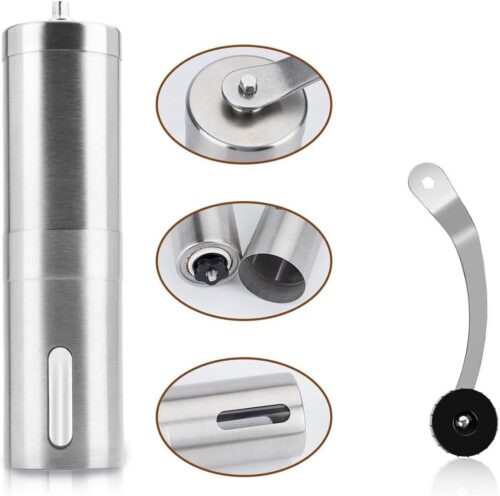 Manual Coffee Bean Grinder，Stainless Steel Manual Coffee Grinder Hand Crank Coffee Grinder Mill for Home Travel Office（1 pcs）