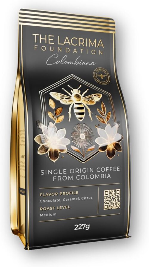 Colombiana Coffee (Whole Beans) – 100% Arabica – Medium Roast – Chocolate, Caramel, Citrus Notes – Certified Bee-Friendly – Grown Sustainably – Luxury Gift – 227g