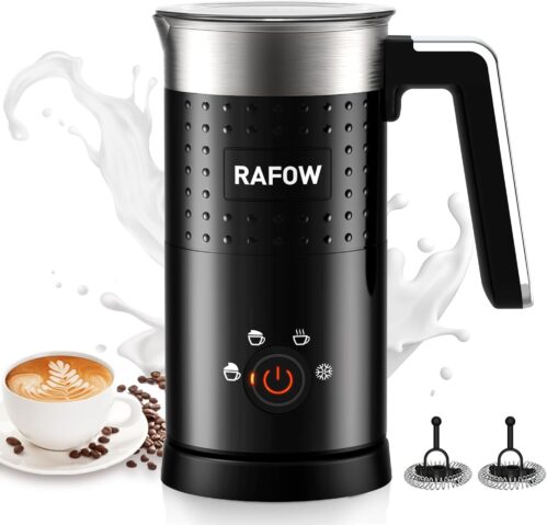 Milk Frother Electric 4 in 1 – Automatic Milk Frothers 300ml Large Capacity Milk Steamer Silent Operation Milk Heater and Warmer Hot & Cold Milk Foamer Maker for Latte Coffee Chocolate