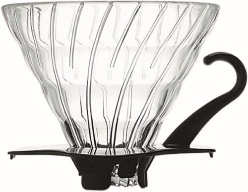 Hario VDG-02B 1-Piece Glass Coffee Dripper, Black