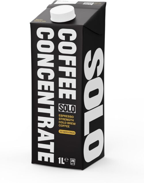 Solo Cold Brew Coffee Concentrate | Espresso Strength | Instant Barista Grade Coffee | Iced Coffee And Espresso Martini Mix | Natural |1L | 20 Double Shots