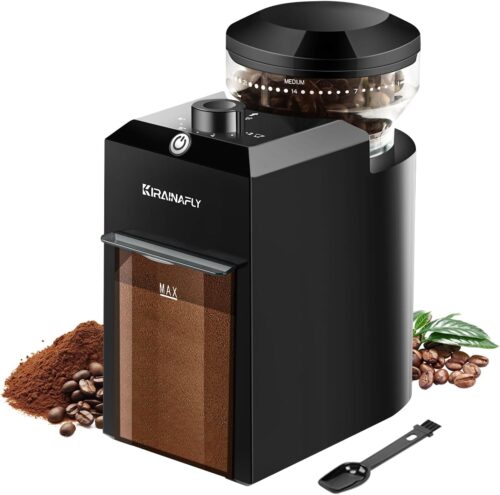 Electric Burr Coffee Grinder,Adjustable Coffee Grinder with 28 Precise Grind Setting for French Press, Drip Coffee and Espresso,12 Cups (Black)