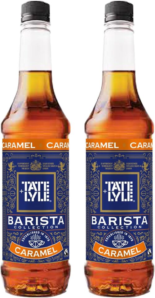 Tate & Lyle Caramel Coffee Syrup 750ml Fairtrade (2 Bottles, No Pump)