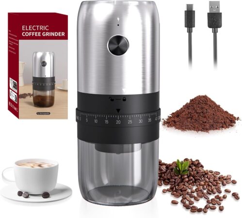 PZCC Sage Mini Electric Burr Coffee Grinder – Precision Grind for Perfect Coffee Beans Mill with 40 Gears External Adjustable Settings,Ideal for All Coffee Lovers