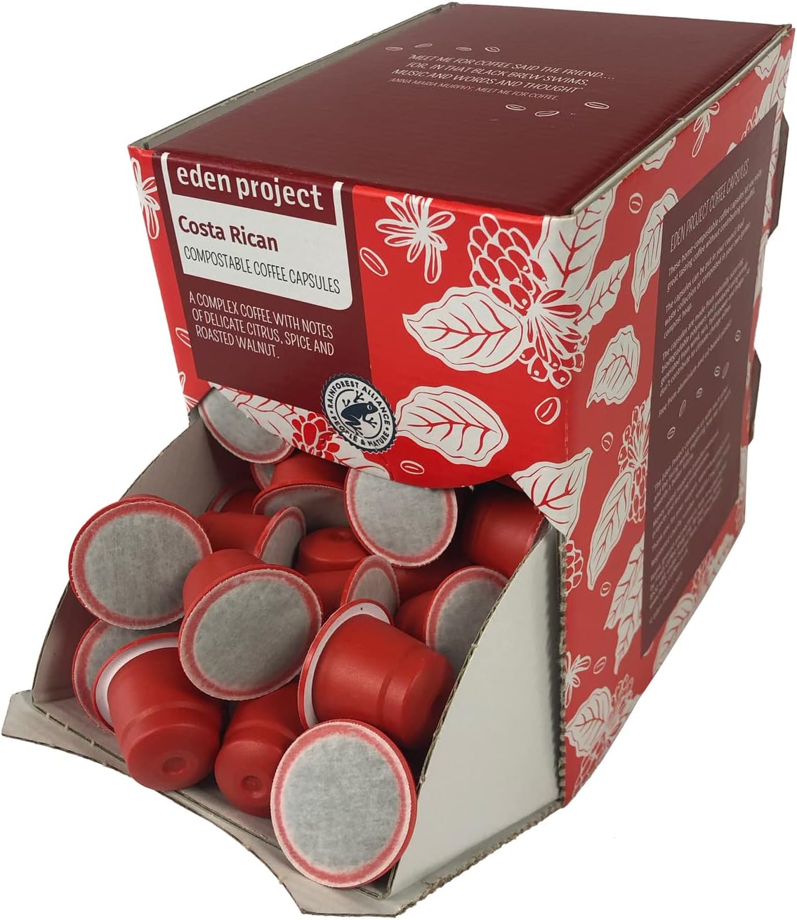 THE EDEN PROJECT 100 COSTA RICAN Home Compostable Coffee Pods - Compatible with Nespresso Original system coffee machines - EXTRA VALUE 100 POD PACK