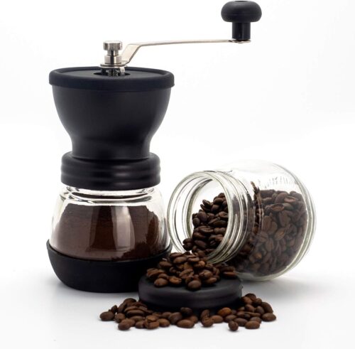 Taylor & Smyth Hand Coffee Grinder Manual Adjustable Coarseness Ceramic Mill – Coffee Bean Grinder – Portable Coffee Mill – Compact Design for Home, Office & Outdoors