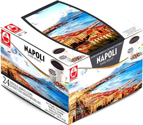 Bonini Coffee Pods, Pack of 2 Keurig Compatible Coffee Pods, K-Cup. Napoli Dark Roast Blend Each Pack 24 pods (Total 48 pods)