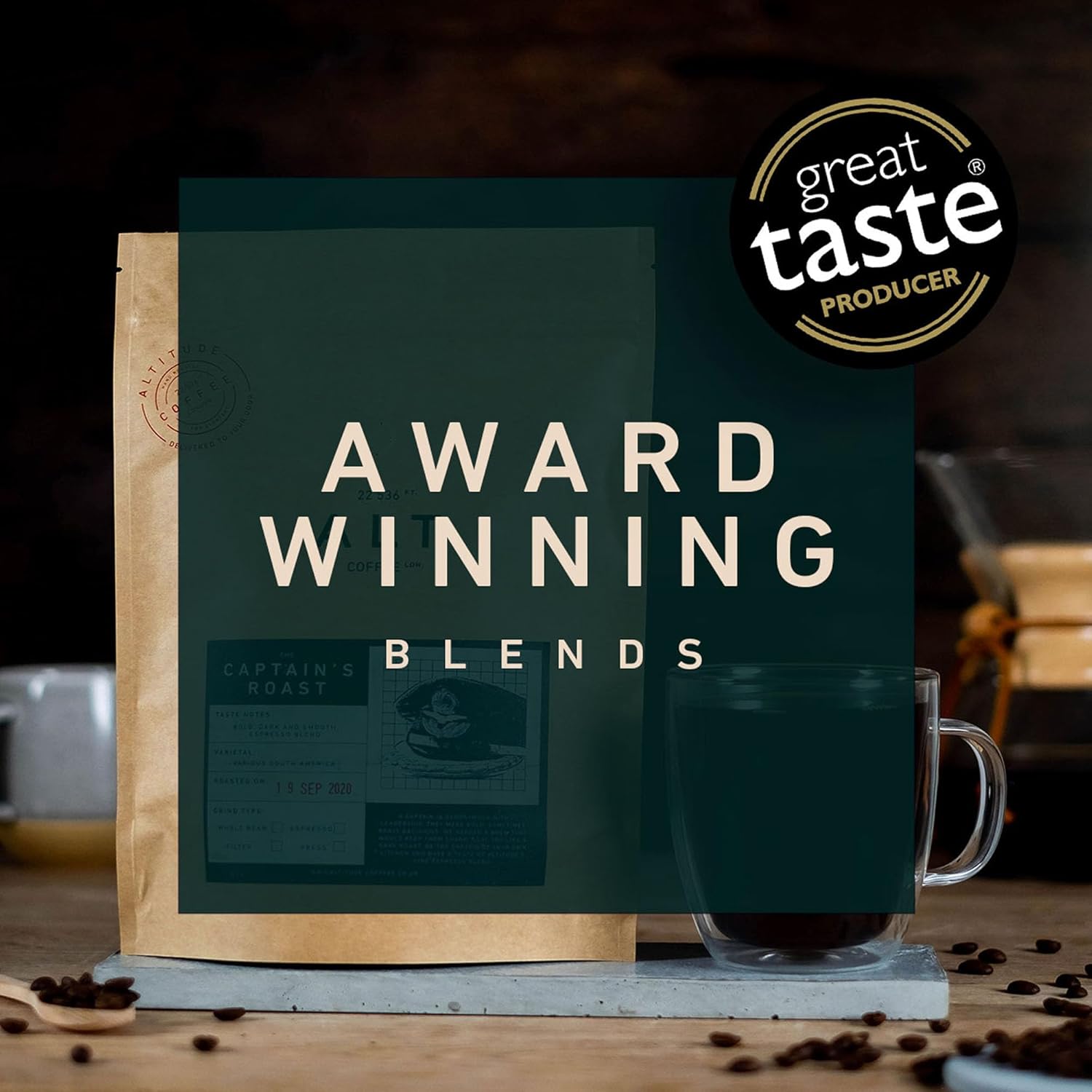 Altitude Coffee London - Award Winning Blends Collection, Medium/Dark Roasts, Whole Beans (4 x 250g) - Image 7