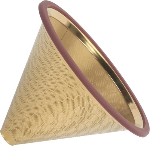 Compatible for Hario V60 & Chemex Pour Over Coffee Filters -MISETTO Reusable Stainless Steel – Best Coffee Maker and Bar Accessories (Gold)