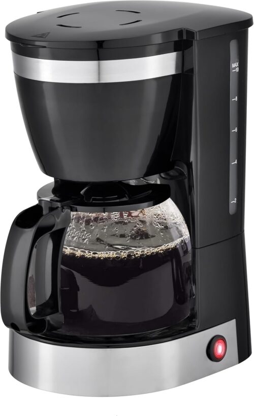 ARTECH Filter Coffee Machine – 1.25L Carafe, Drip Coffee Maker, for Ground and Coffee Pads, Fast Brewing, 40 Min Keep Warm Function, Easy to Wash Reusable Filter, BPA Free, Coffee Scoop Included, 800W