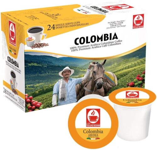 Bonini Coffee Pods, Pack of 2 Keurig Compatible Coffee Pods, K-Cup. 100% Columbian Arabica Blend Each Pack 24 pods (Total 48 pods)