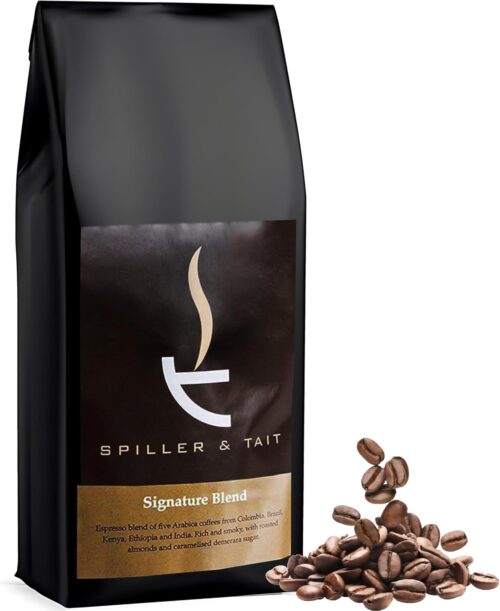 Spiller & Tait Signature Blend Coffee Beans – Multi Award Winning – Freshly Roasted in the UK – Espresso Blend Suitable for All Coffee Machines (1kg)