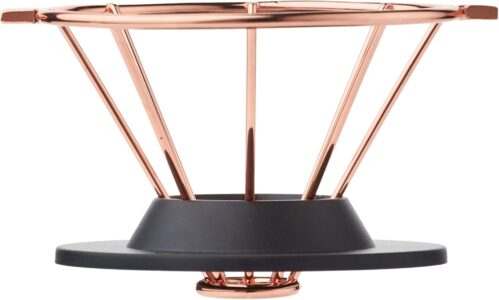 Barista & Co Pour Over Coffee Maker – Drip Cone Reusable Pour Over Coffee Filter to Make Manual Coffee – Copper Portable Stainless Steel Coffee Filter Compatible with Size 2 / V60 Paper Filters