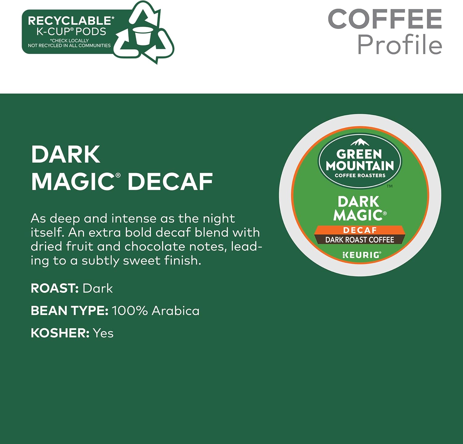 Green Mountain Coffee Dark Magic Decaf, Keurig K-Cups, 72 Count by Green Mountain Coffee - Image 3