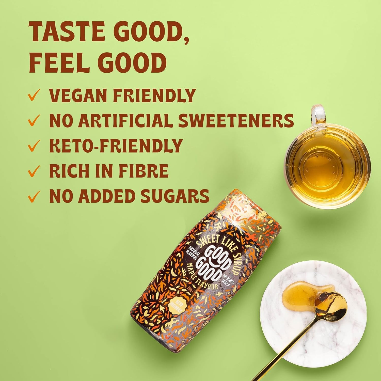 GOOD GOOD Sweet Like Syrup - Maple Syrup - 1 Pack - Keto Friendly - Low Carb - No Added Sugar (350g) - Image 5