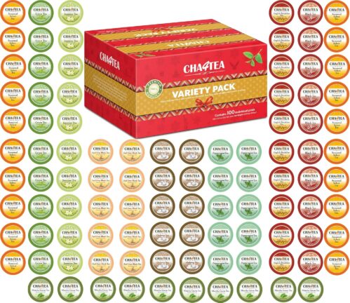 Cha4TEA 100-Count Variety Sampler Pack for Keurig K-Cup Brewers, 10 Flavors (100 Count (Pack of 1) )